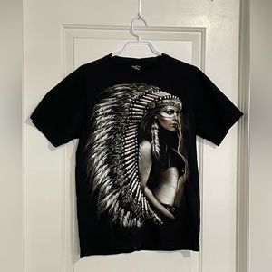 THANABAT Vintage Double Sided Indigenous woman Tee Size M